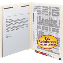 SMEAD - 12-1/4 x 9-1/2", Letter Size, Manila, File Folders with End Tab - 11 Point Stock, Straight Tab Cut Location - Exact Tooling