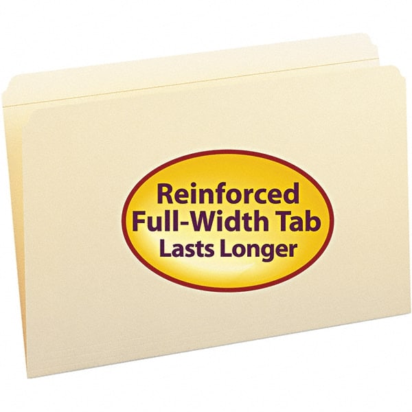 SMEAD - 14-5/8 x 9-1/2", Legal, Manila, File Folders with Top Tab - 11 Point Stock, Straight Tab Cut Location - Exact Tooling