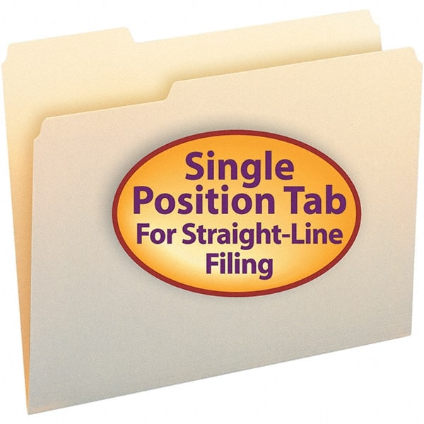 SMEAD - 11-5/8 x 9-1/2", Letter Size, Manila, File Folders with Top Tab - 11 Point Stock, 1st Position Tab Cut Location - Exact Tooling
