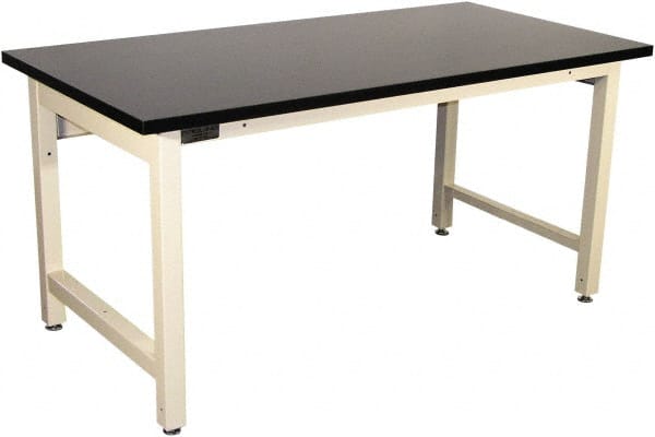 Proline - 72 Wide x 30" Deep x 36" High, Chem-Guard Workbench - Adjustable Height Legs, Beige - Exact Tooling