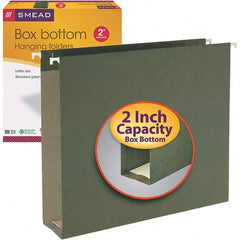 SMEAD - 12-1/4 x 9-1/2", Letter Size, Standard Green, Hanging File Folders with Box Bottom - 11 Point Stock - Exact Tooling