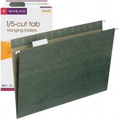 SMEAD - 14-5/8 x 9-1/2", Legal, Standard Green, Hanging File Folder - 11 Point Stock, 1/5 Tab Cut Location - Exact Tooling