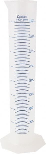 Dynalon Labware - 4,000 ml Polypropylene Graduated Cylinder - 50 ml Graduation, 8-7/64" Diam x 23-5/8" High - Exact Tooling