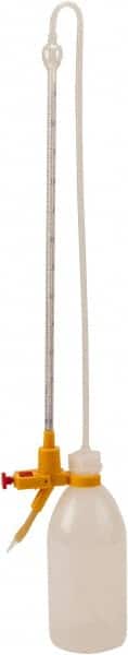 Dynalon Labware - 5 ml Borosilicate Glass Burette, Polyethylene Bottle Titrating Burette - 4-39/64" Diam x 18-57/64" High - Exact Tooling