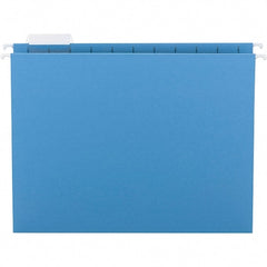 SMEAD - 12-1/4 x 9-1/2", Letter Size, Blue, Hanging File Folder - 11 Point Stock, 1/5 Tab Cut Location - Exact Tooling