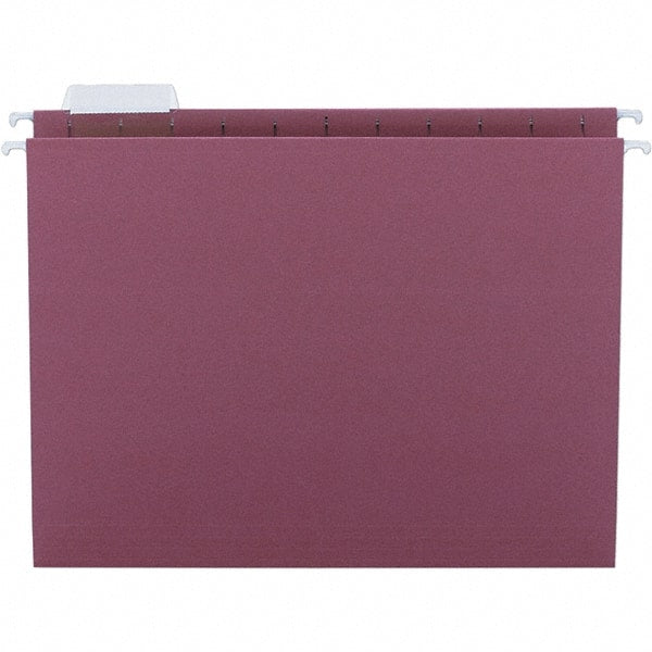 SMEAD - 12-1/4 x 9-1/2", Letter Size, Maroon, Hanging File Folder - 11 Point Stock, 1/5 Tab Cut Location - Exact Tooling