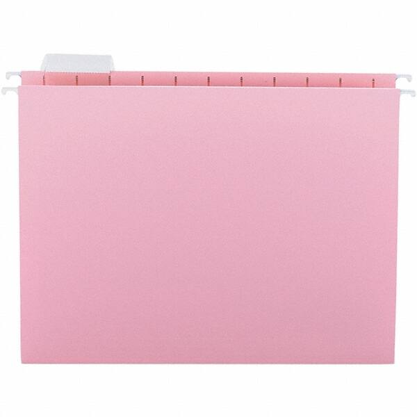 SMEAD - 12-1/4 x 9-1/2", Letter Size, Pink, Hanging File Folder - 11 Point Stock, 1/5 Tab Cut Location - Exact Tooling