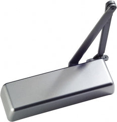 Ability One - 12" Closer Body Length, Institutional Grade 1 Door Closer Manual Damper - Aluminum Finish, Non-Handed - Exact Tooling