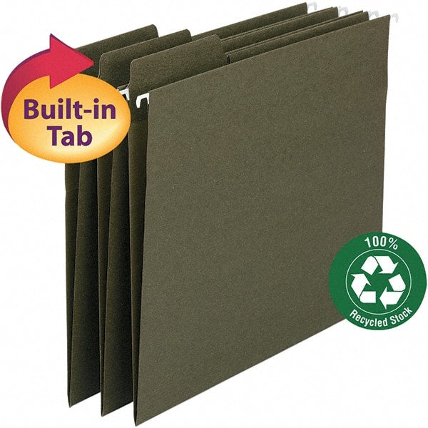 SMEAD - 12-1/4 x 9-1/2", Letter Size, Standard Green, Hanging File Folder - 11 Point Stock, 1/3 Tab Cut Location - Exact Tooling