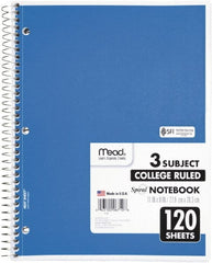 Mead - 120 Sheet, 8-1/2 x 11", College Ruled Spiral Bound Notebook - Assorted Colors - Exact Tooling