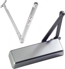 Ability One - 12" Closer Body Length, Institutional Grade 1 Door Closer Manual Damper - Aluminum Finish, Non-Handed - Exact Tooling