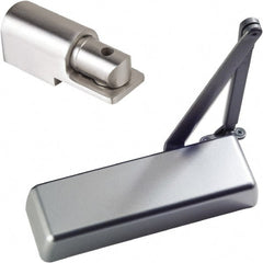 Ability One - 12" Closer Body Length, Institutional Grade 1 Door Closer Manual Damper - Aluminum Finish, Non-Handed - Exact Tooling