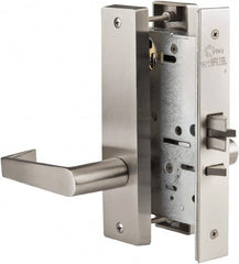 Ability One - 1-3/4 to 2-1/4" Door Thickness, Satin Stainless Steel Office Knob Lockset - 2-3/4" Back Set, Stainless Steel - Exact Tooling
