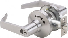 Ability One - Grade 1 Vestibule/Classroom/Security Lever Lockset - 2-3/4" Back Set, Zinc, Satin Chrome Finish - Exact Tooling