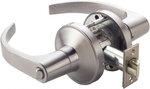 Ability One - Grade 1 Passage Lever Lockset - 2-3/4" Back Set, Zinc, Satin Chrome Finish - Exact Tooling