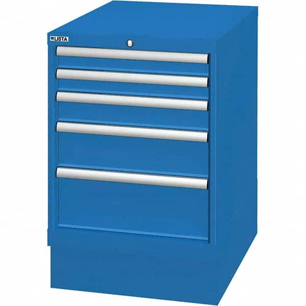 LISTA - 5 Drawer, 33 Compartment Bright Blue Steel Modular Storage Cabinet - Exact Tooling