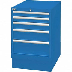 LISTA - 5 Drawer, 33 Compartment Bright Blue Steel Modular Storage Cabinet - Exact Tooling