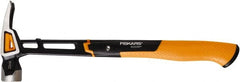 Fiskars - 22 oz Head, Straight Framing Hammer - 16" OAL, Forged Steel Head, 1-5/16" Face Diam, Milled Face - Exact Tooling