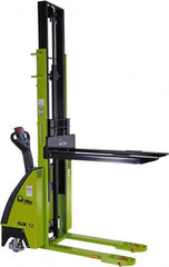 Vestil - 2,500 Lb Capacity, 89" Lift Height, Battery Operated Self-Propelled Electric Stacker - 45" Fork Length x 22" Fork Width - Exact Tooling