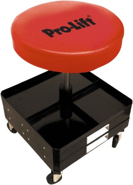 Omega Lift Equipment - 300 Lb Capacity, 4 Wheel Adjustable Creeper Seat - Alloy Steel, 16.54" Long x 16.14" Overall Height x 11" Wide - Exact Tooling