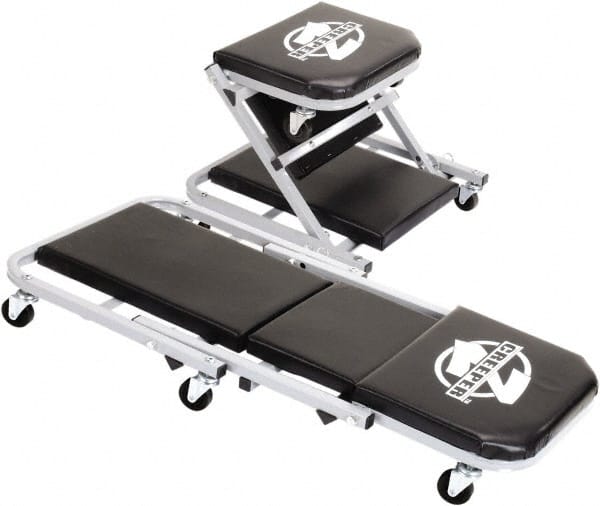 Omega Lift Equipment - 300 Lb Capacity, 6 Wheel Convertible Creeper - Alloy Steel, 21.85" Long x 4.53" Overall Height x 17" Wide - Exact Tooling