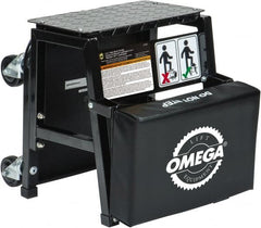 Omega Lift Equipment - 350 Lb Capacity, 4 Wheel Creeper Seat - Alloy Steel, 15-3/4" Long x 17.72" Overall Height x 7" Wide - Exact Tooling