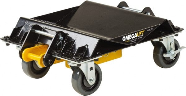 Omega Lift Equipment - 4 Wheel, 2,000 Lb Capacity, One Pair Dolly without Handle - 4" Casters, 10 to 36" Polyurethane Mold on Polyetyhylene Wheels - Exact Tooling