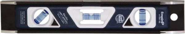 Empire Level - Magnetic 10" Long 3 Vial Torpedo Level - Metal, 1 Level & 2 Plumb Vials - Exact Tooling