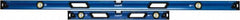 Empire Level - 32" & 78" Long 3 Vial Box Beam Level - Metal, Blue, 1 Level & 2 Plumb Vials - Exact Tooling
