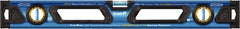 Empire Level - 24" Long 3 Vial Box Beam Level - Metal, Blue, 1 Level & 2 Plumb Vials - Exact Tooling