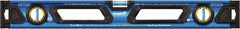 Empire Level - Magnetic 24" Long 3 Vial Box Beam Level - Metal, Blue, 1 Level & 2 Plumb Vials - Exact Tooling