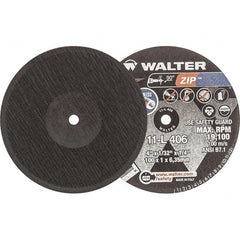 WALTER Surface Technologies - 4" 24 Grit Aluminum Oxide Cutoff Wheel - 1/32" Thick, 1/4" Arbor, 19,100 Max RPM, Use with Die Grinders - Exact Tooling