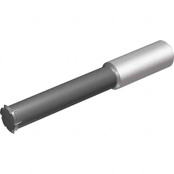 Vargus - 56 Max TPI, 1mm Pitch, Internal Single Profile Thread Mill - 10.5mm Noml Diam, 0.37" Cut Diam, 3/8" Shank Diam, 6 Flute, 1.38" Neck Length, 3" OAL, TiCN Finish - Exact Tooling