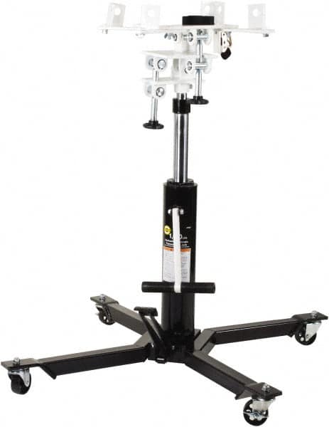 Omega Lift Equipment - 1,000 Lb Capacity Pedestal Transmission Jack - 36 to 73-1/8" High, 34-1/2" Chassis Width x 34-3/8" Chassis Length - Exact Tooling