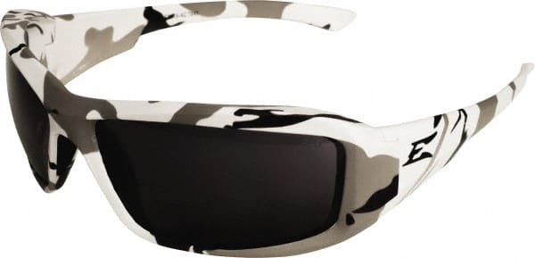 Edge Eyewear - Smoke Lenses, Framed Safety Glasses - Scratch Resistant, Arctic Camo Nylon Frame, Size Universal, Wrap Around - Exact Tooling
