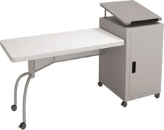 Oklahoma Sound - 300 Lb Capacity, 3 Shelf, 1 Door Combination Storage Cabinet & Work Table - 24" Wide x 68" Deep x 45" High - Exact Tooling