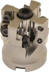 Millstar - 4 Inserts, 42mm Cutter Diam, 1.5mm Max Depth of Cut, Indexable High-Feed Face Mill - 16mm Arbor Hole Diam, 40mm High, HFA Toolholder, HFCI-1204 Inserts, Series HFA - Exact Tooling