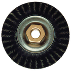 4 x 3/16 x 5/8-11" Arbor - Twisted Steel Wire Encapsulated Bead Twist Wheel - Exact Tooling