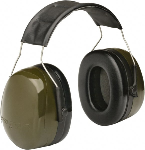 Ability One - Over the Head Olive Green Polyether/Glycerine Cushion Earmuffs - 22 NRR Rating, Adjustable Headband - Exact Tooling