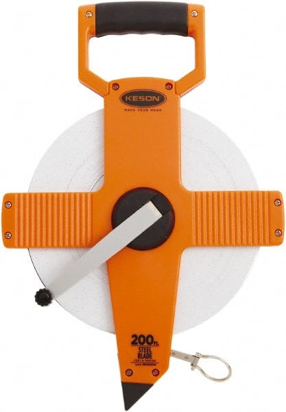 Keson - 200' x 3/8" Tape Measure - 1/10 & 1/100" Graduation - Exact Tooling