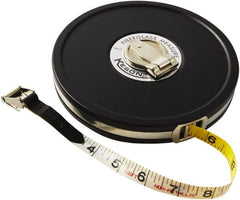 Keson - 100' x 1/2" Tape Measure - 1/8, 1/10 & 1/100" Graduation - Exact Tooling