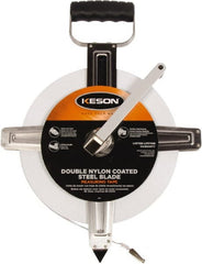 Keson - 300' x 3/8" Tape Measure - 1/10 & 1/100" Graduation - Exact Tooling