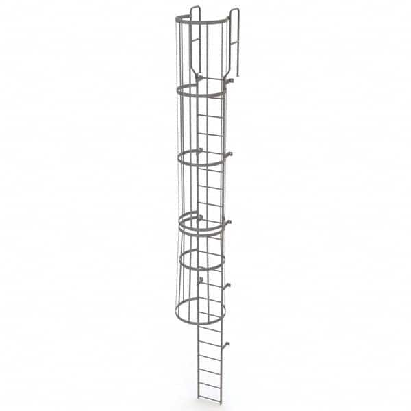 TRI-ARC - Rolling & Wall Mounted Ladders & Platforms Type: Fixed Ladder Style: Safety Cage - Exact Tooling