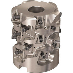 Seco - 25 Inserts, 2.4803" Cut Diam, 1.06" Arbor Diam, 58mm Max Depth of Cut, Indexable Square-Shoulder Face Mill - 90° Lead Angle, 2.9528" High, LOEX-12 Insert Compatibility, Through Coolant, Series Square T4-12 - Exact Tooling