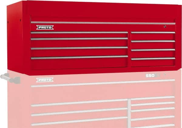 Proto - 8 Drawer Top Tool Chest - 66" Wide x 27" Deep x 27" High, Steel, Red - Exact Tooling
