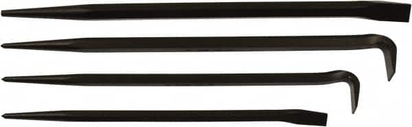 Mayhew - 4 Piece Line-Up & Rolling Head Pry Bar Set - Includes 14, 16, 18 & 20" Lengths - Exact Tooling