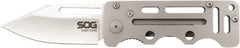 SOG Specialty Knives - 2-3/4" Blade, 3" OAL, Straight Money Clip Folding Knife - 3.4" Closed Length, Stainless Steel, 1 Blade, 1 Edge, Belt clip - Exact Tooling