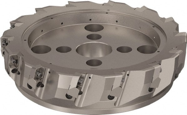 Seco - 14 Inserts, 315mm Cut Diam, 60mm Arbor Diam, 25mm Max Depth of Cut, Indexable Square-Shoulder Face Mill - 90° Lead Angle, 80mm High, ABEX 26.. Insert Compatibility, Through Coolant, Series R220.96 - Exact Tooling