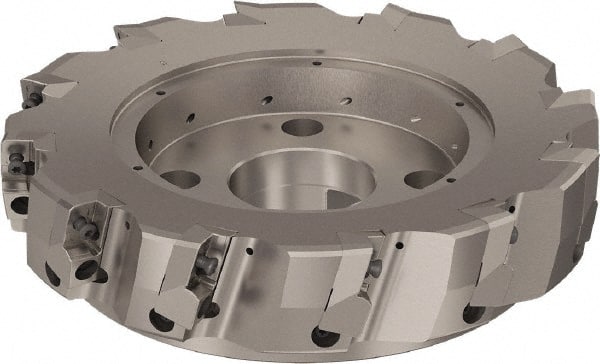 Seco - 12 Inserts, 250mm Cut Diam, 60mm Arbor Diam, 25mm Max Depth of Cut, Indexable Square-Shoulder Face Mill - 90° Lead Angle, 63mm High, ABEX 26.. Insert Compatibility, Through Coolant, Series R220.96 - Exact Tooling