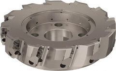 Seco - 12 Inserts, 250mm Cut Diam, 60mm Arbor Diam, 25mm Max Depth of Cut, Indexable Square-Shoulder Face Mill - 90° Lead Angle, 63mm High, ABEX 26.. Insert Compatibility, Through Coolant, Series R220.96 - Exact Tooling